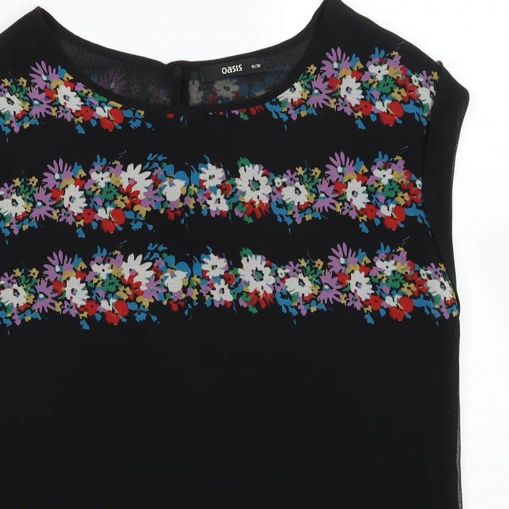 Womens UK Size 10 Oasis Black Basic Blouse