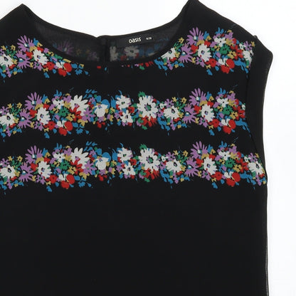 Womens UK Size 10 Oasis Black Basic Blouse