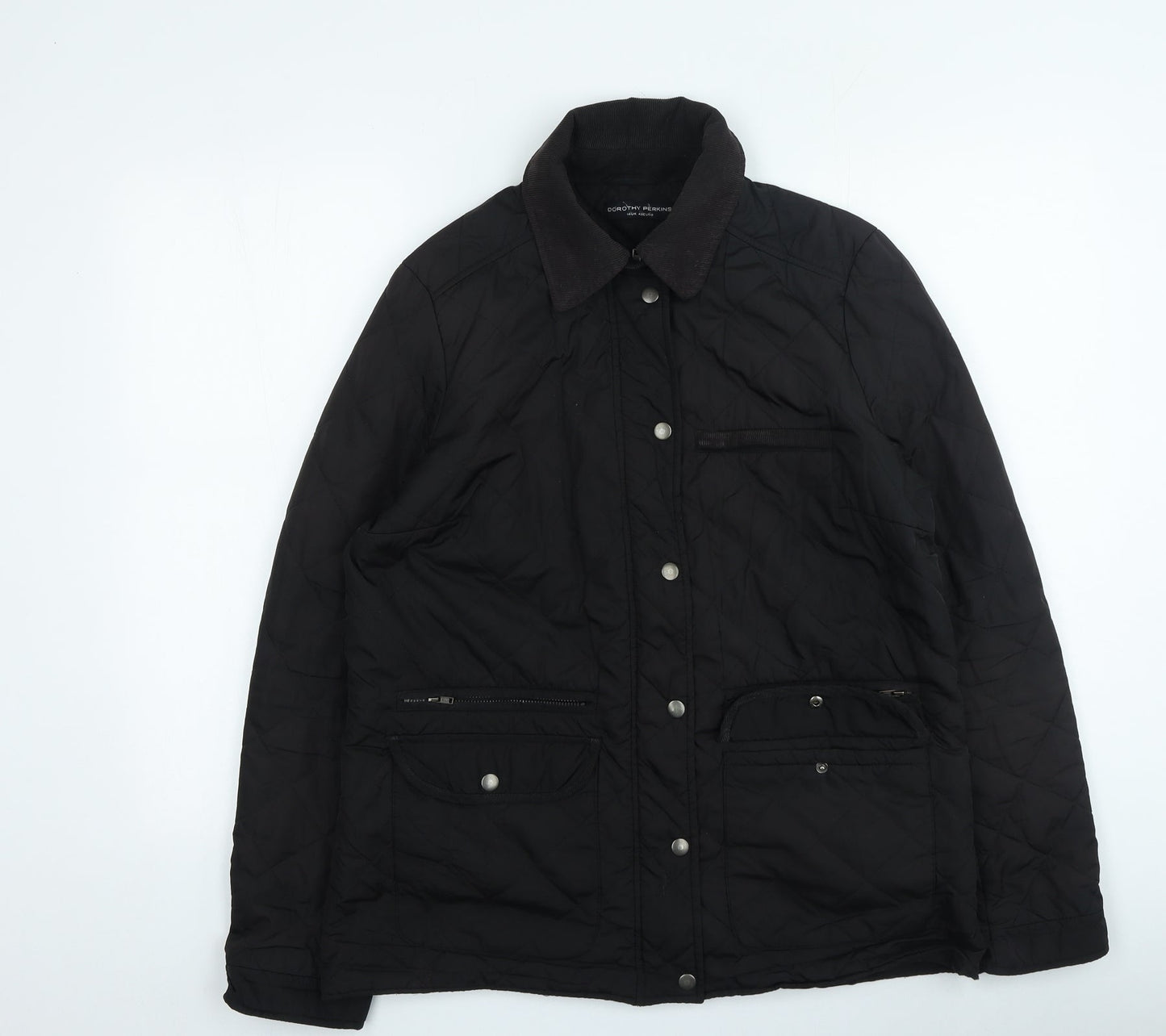 Womens UK Size 14 Dorothy Perkins Black Rain Coat