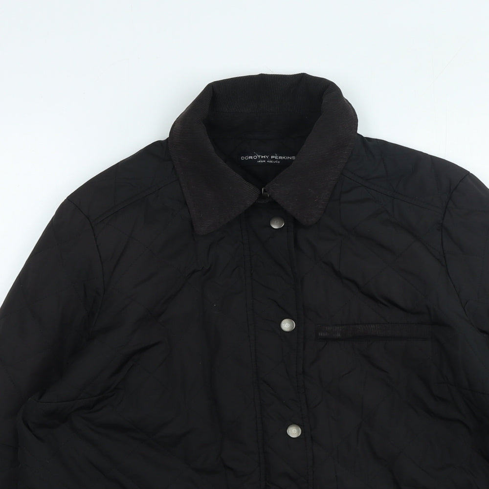 Womens UK Size 14 Dorothy Perkins Black Rain Coat