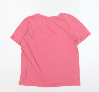 Womens UK Size M Pull & Bear Pink Basic T-Shirt