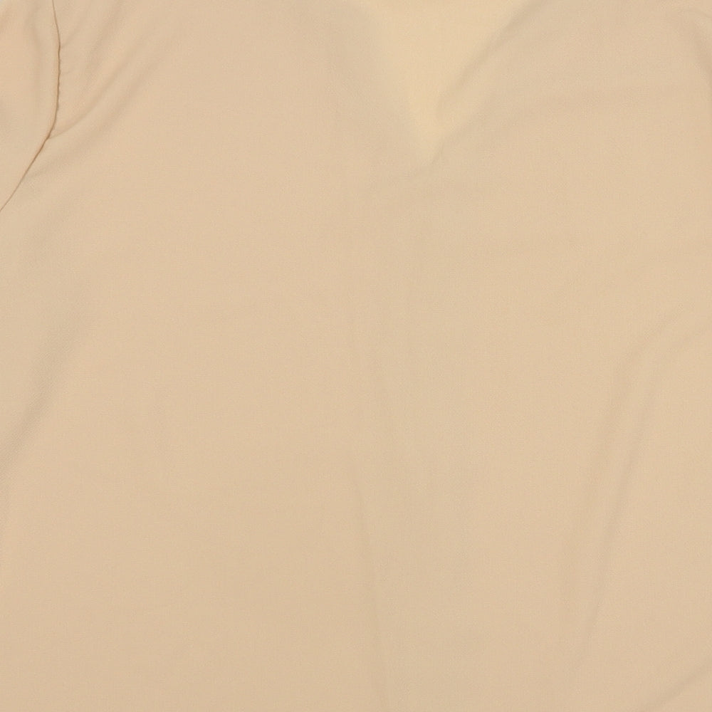 SheIn Womens Beige Polyester Basic Blouse Size 12 V-Neck