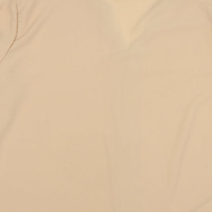 SheIn Womens Beige Polyester Basic Blouse Size 12 V-Neck