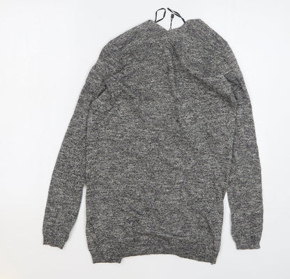 Womens UK Size 4 New Look Grey Cardigan Jumper