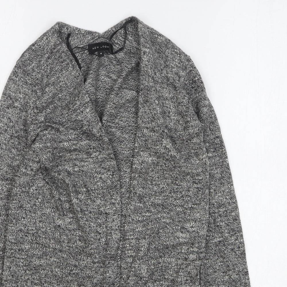 Womens UK Size 4 New Look Grey Cardigan Jumper