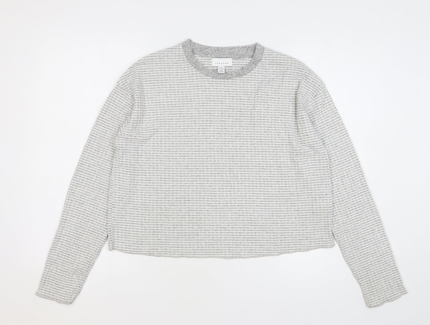 Womens UK Size M Topshop Grey Basic T-Shirt