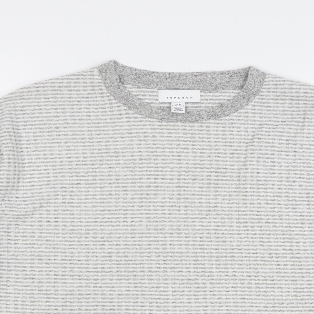 Womens UK Size M Topshop Grey Basic T-Shirt