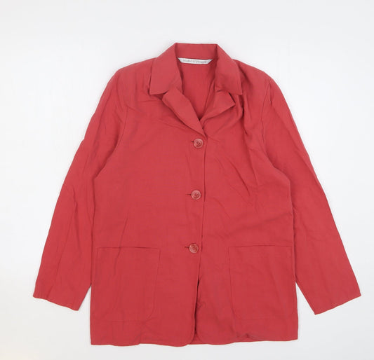 Marks and Spencer Womens Pink Modal Jacket Blazer Size 8