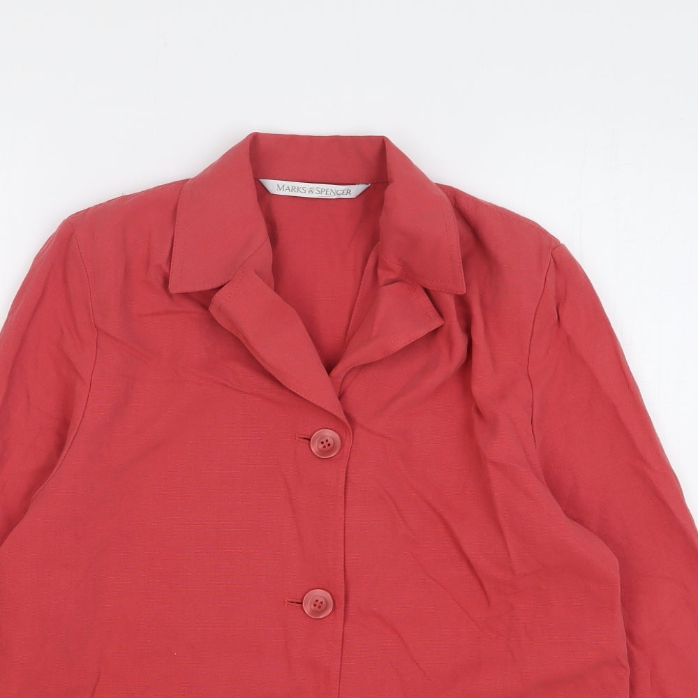 Marks and Spencer Womens Pink Modal Jacket Blazer Size 8