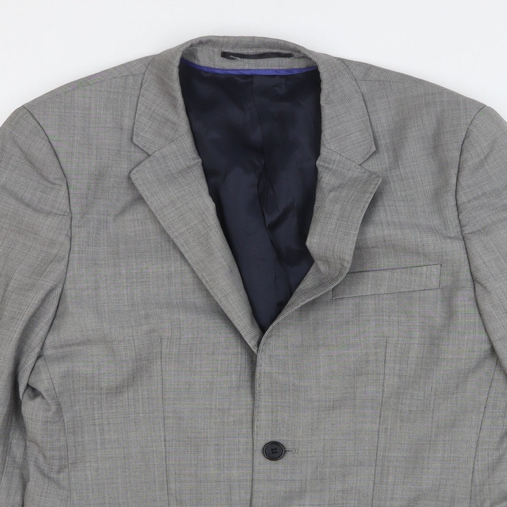 Mens UK Size 36 Topman Regular Grey Suit Jacket