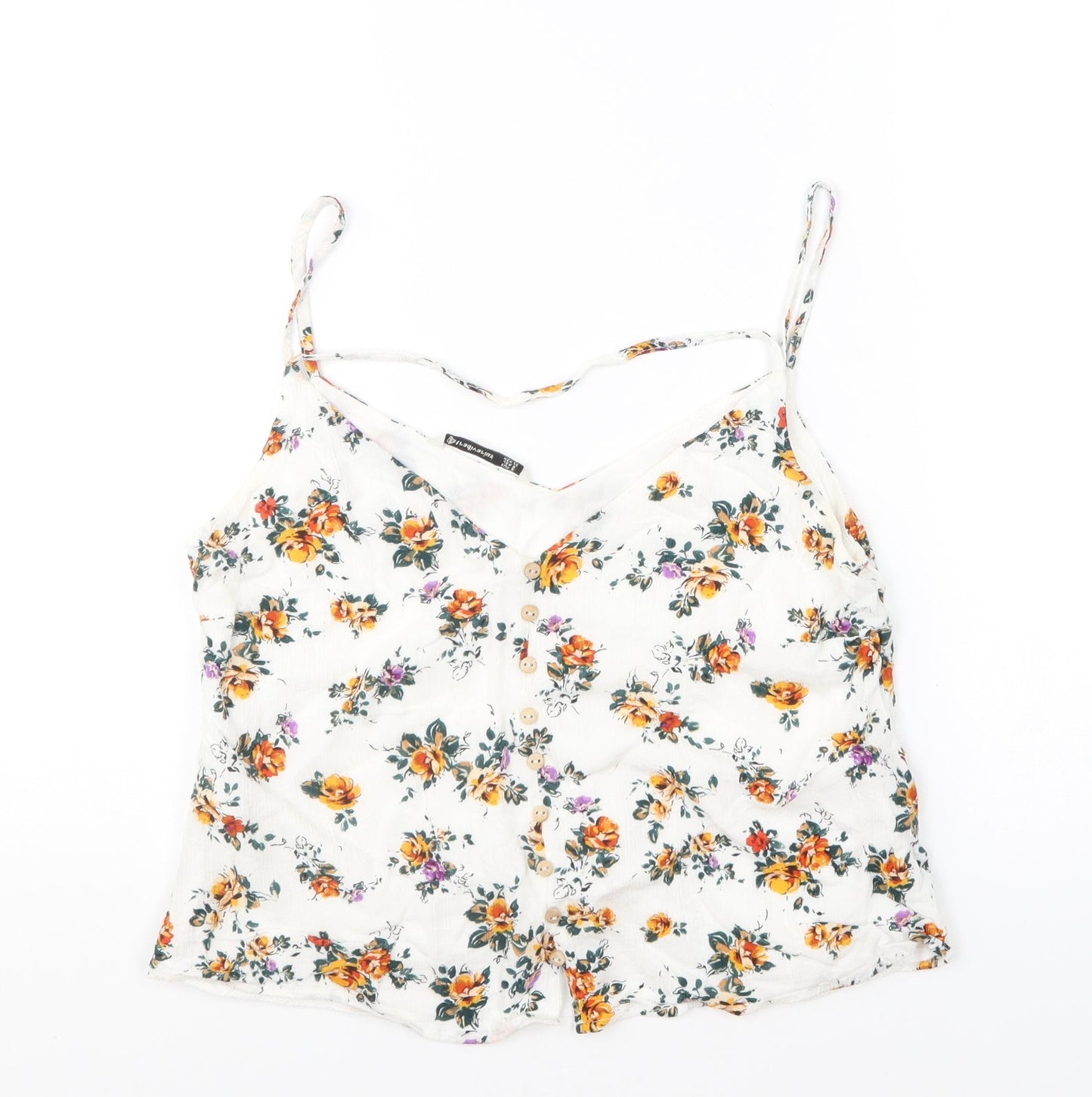 Womens UK Size S Stradivarius Multicoloured Camisole Blouse