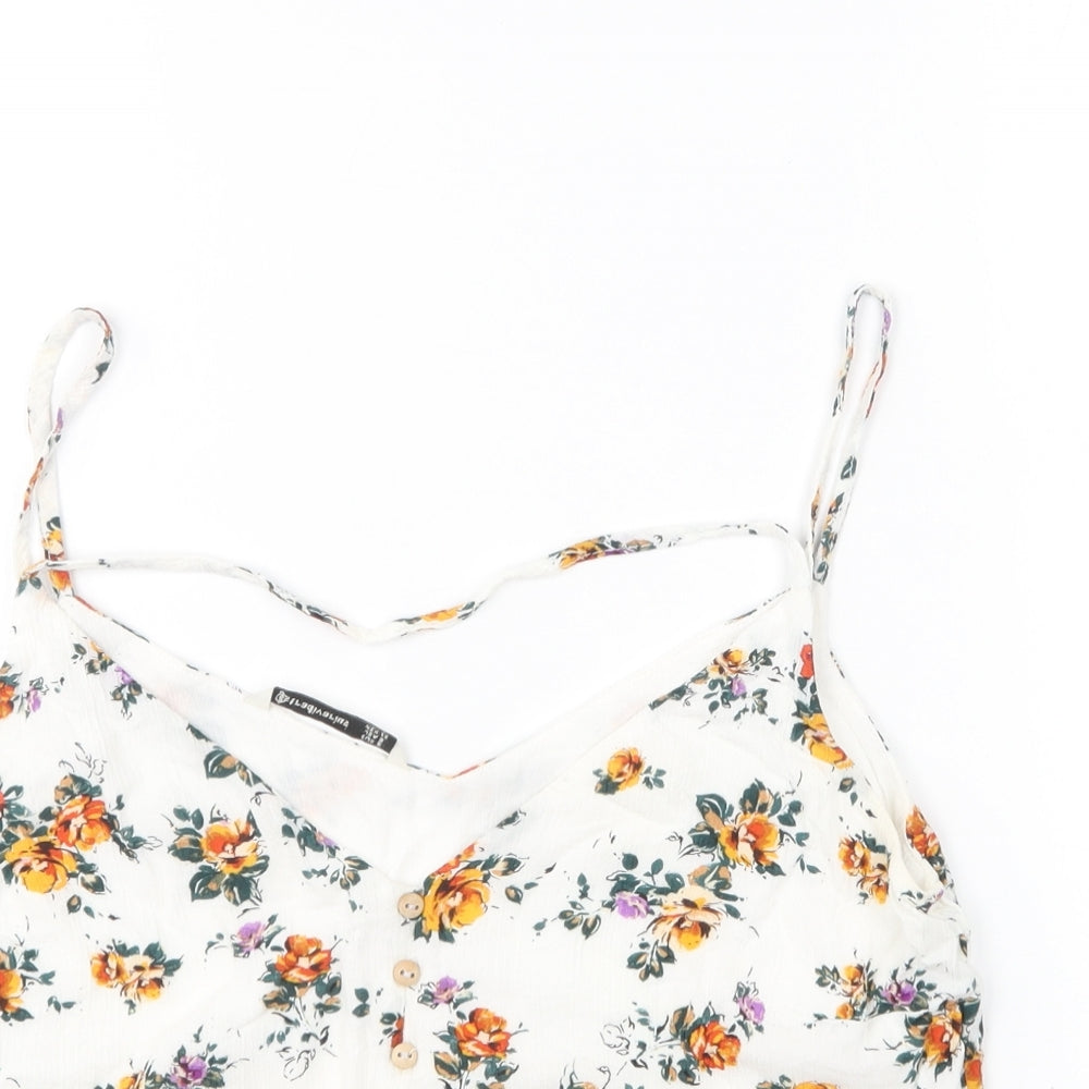 Womens UK Size S Stradivarius Multicoloured Camisole Blouse