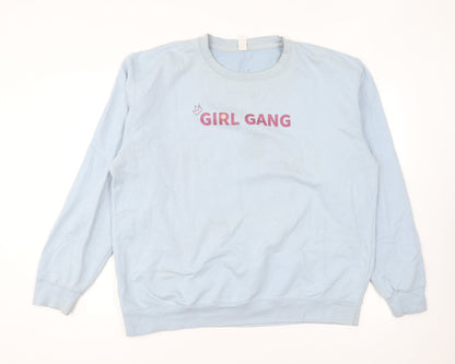 Preworn Womens Blue Cotton Pullover Sweatshirt Size XL Pullover - Girl Gang