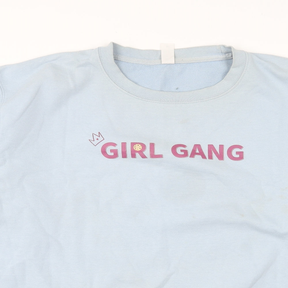 Preworn Womens Blue Cotton Pullover Sweatshirt Size XL Pullover - Girl Gang