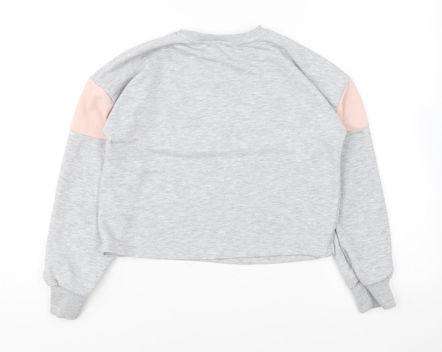 Miss E-vie Girls Grey Polyester Pullover Sweatshirt Size 9-10 Years Pullover - Let It Grow