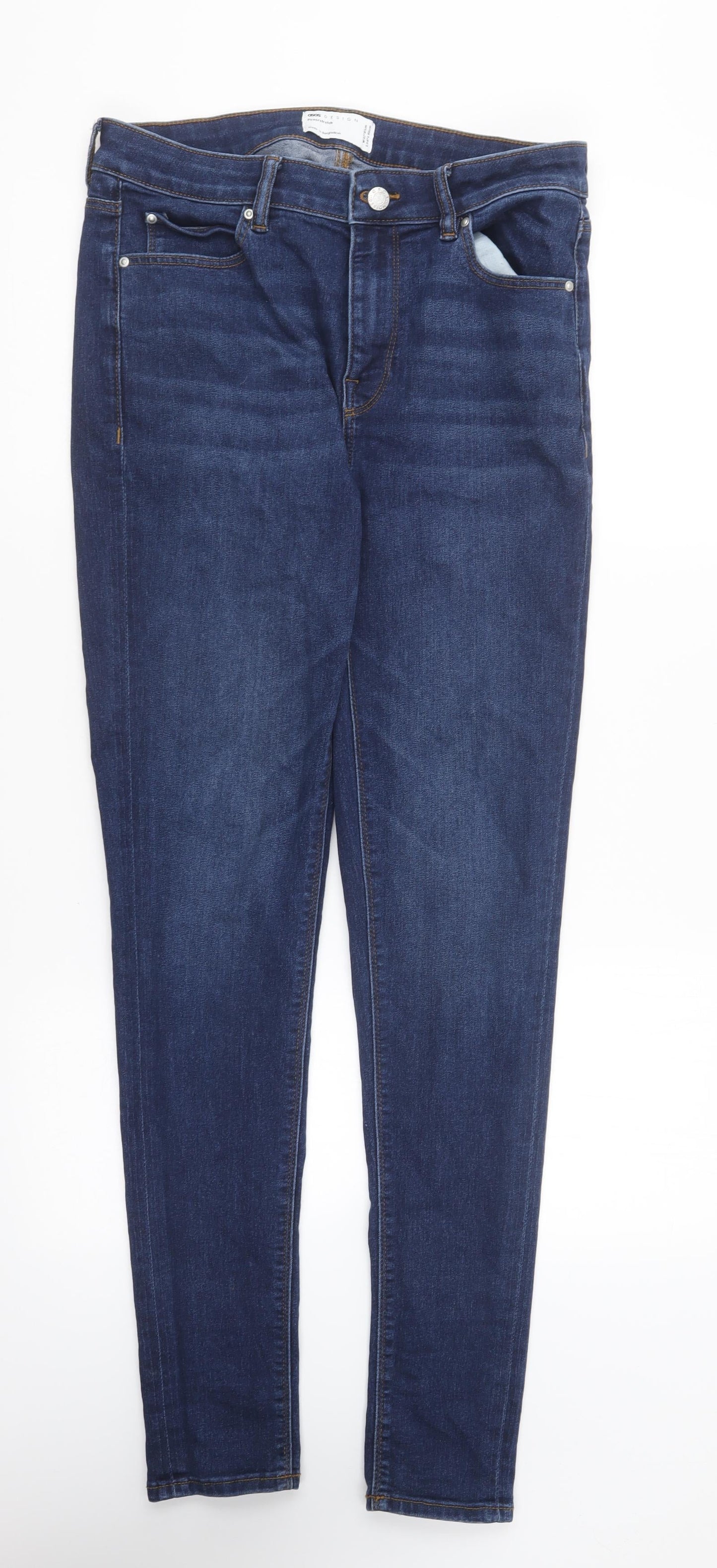 ASOS Womens Blue Cotton Skinny Jeans Size 32 in L32 in Regular Button