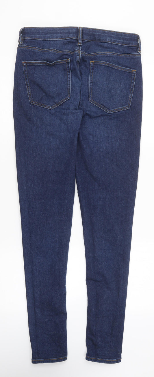 ASOS Womens Blue Cotton Skinny Jeans Size 32 in L32 in Regular Button