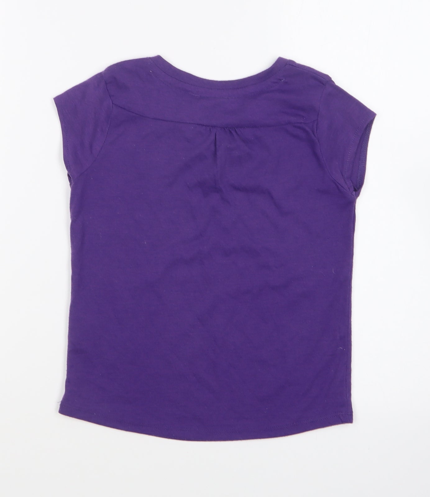 LA Gear Girls Purple Cotton Basic T-Shirt Size 7-8 Years Round Neck Pullover