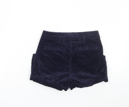 name it Girls Blue Cotton Boyfriend Shorts Size 6 Years Regular Zip