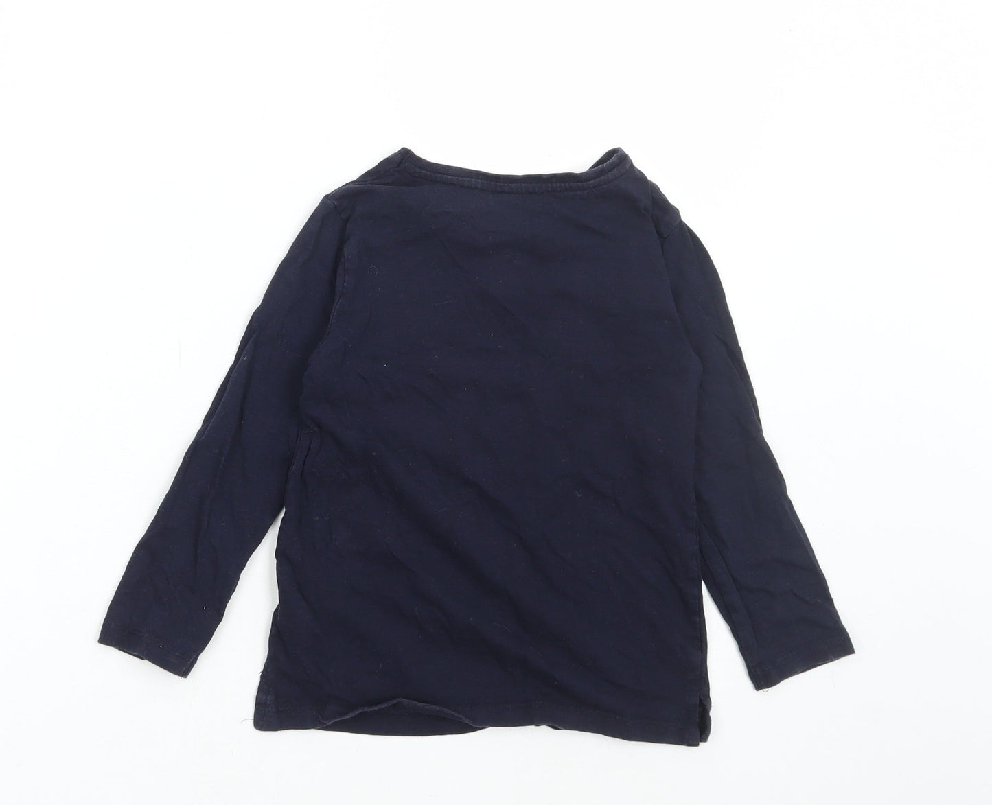 Dunnes Stores Girls Blue Floral Cotton Basic T-Shirt Size 8 Years Round Neck Pullover