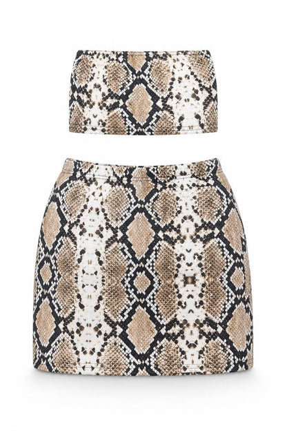 Womens UK Size 12 PRETTYLITTLETHING Outfit/Set Brown Skirt/ Skort Set