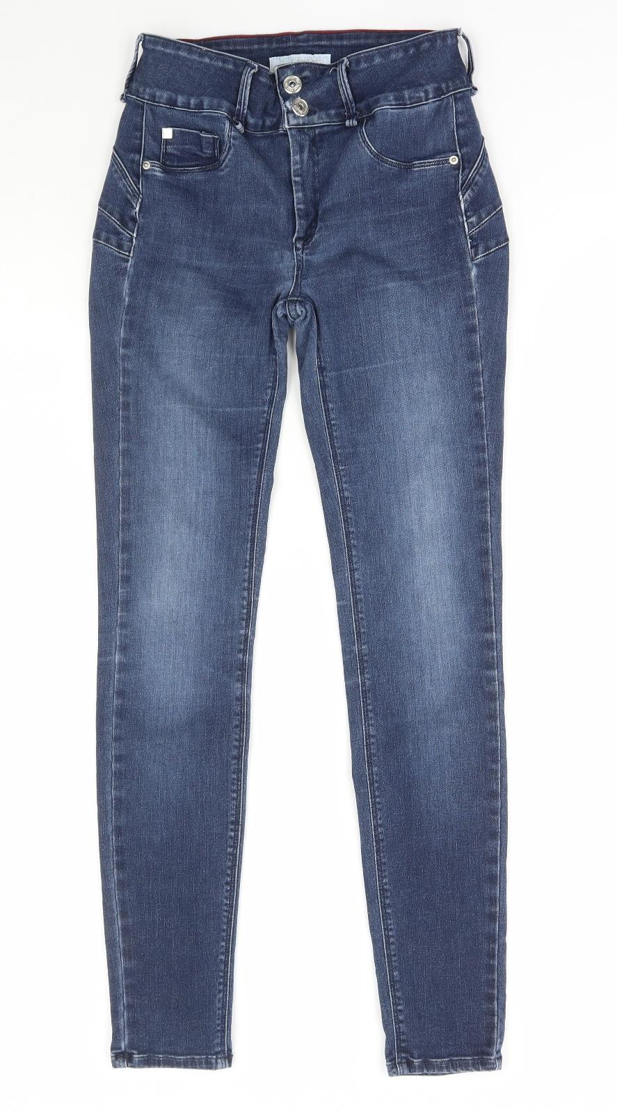 One size Womens Blue Cotton Skinny Jeans Size 30 in L26 in Regular Zip
