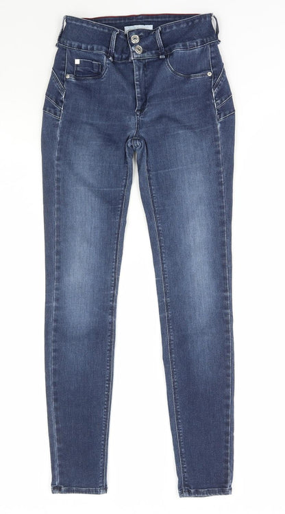 One size Womens Blue Cotton Skinny Jeans Size 30 in L26 in Regular Zip