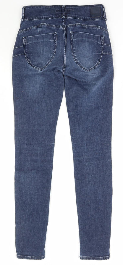 One size Womens Blue Cotton Skinny Jeans Size 30 in L26 in Regular Zip