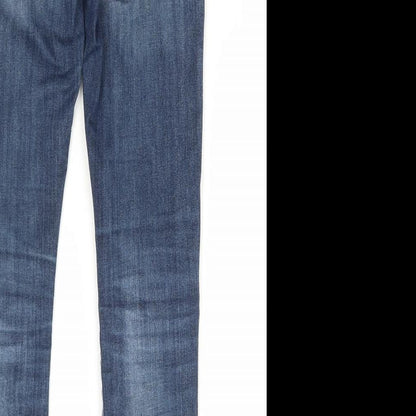 &Denim Womens Blue Cotton Skinny Jeans Size 32 in L32 in Regular Zip