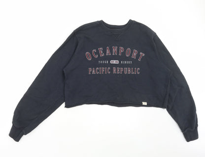 Womens UK Size XS Pull&Bear Blue Pullover Sweatshirt