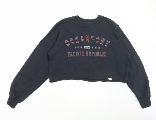 Womens UK Size XS Pull&Bear Blue Pullover Sweatshirt