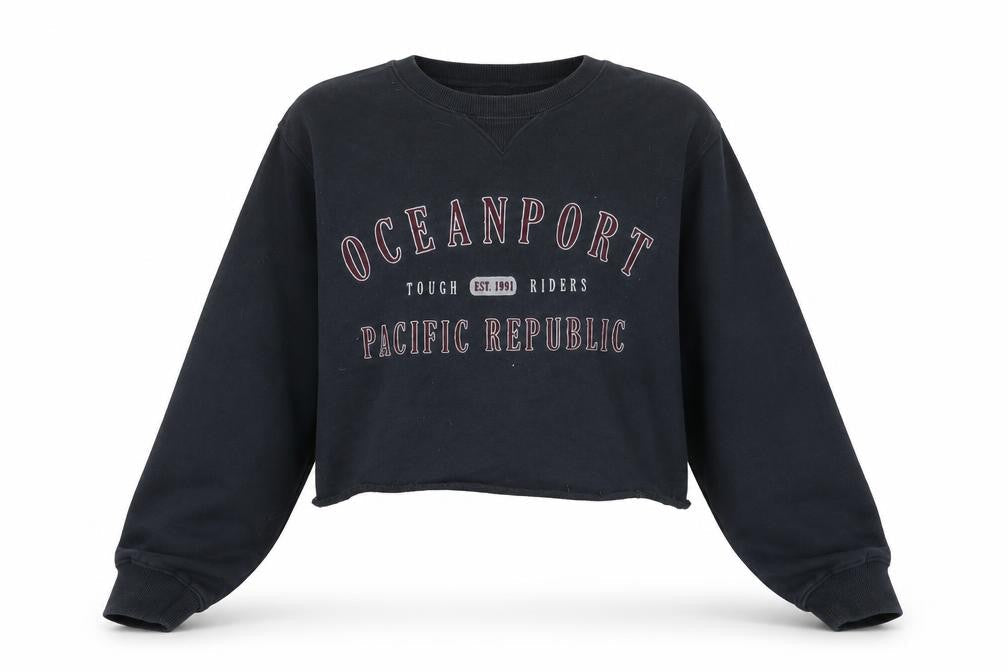 Womens UK Size XS Pull&Bear Blue Pullover Sweatshirt