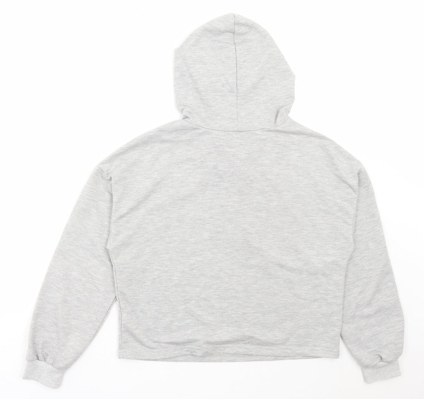 SheIn Womens Grey Floral Cotton Pullover Hoodie Size S Pullover - Smile
