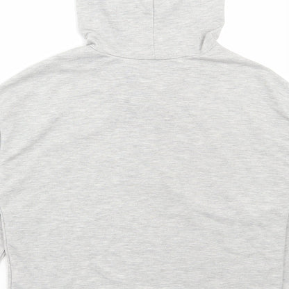 SheIn Womens Grey Floral Cotton Pullover Hoodie Size S Pullover - Smile