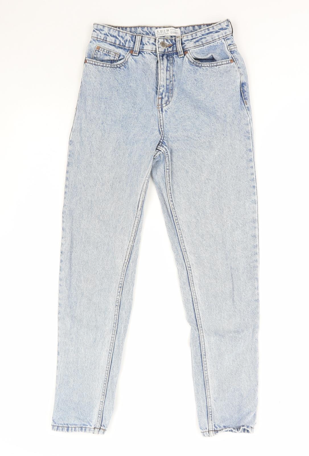 Denim & Co. Womens Blue Cotton Skinny Jeans Size 6 L28 in Regular Zip