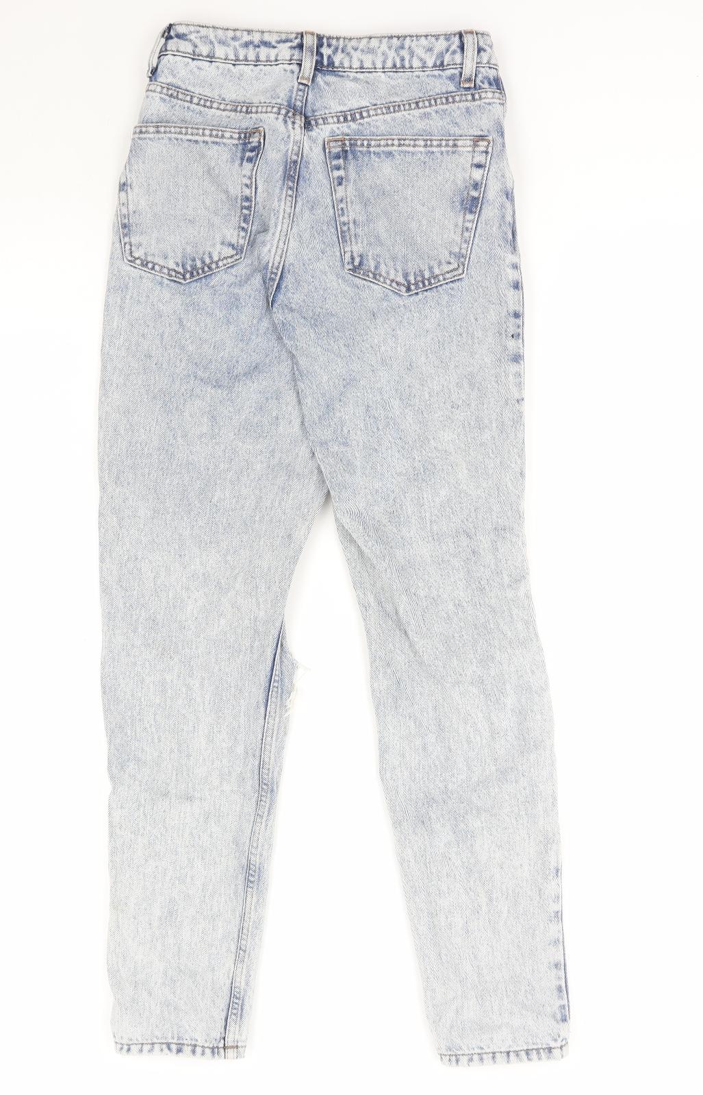 Topshop Womens Blue Cotton Skinny Jeans Size 25 in L32 in Regular Zip