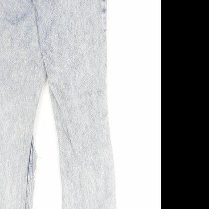 Topshop Womens Blue Cotton Skinny Jeans Size 25 in L32 in Regular Zip