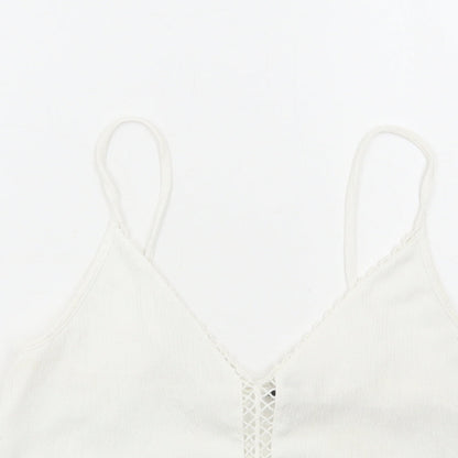 Womens UK Size XS Divided by H&M White Camisole Tank