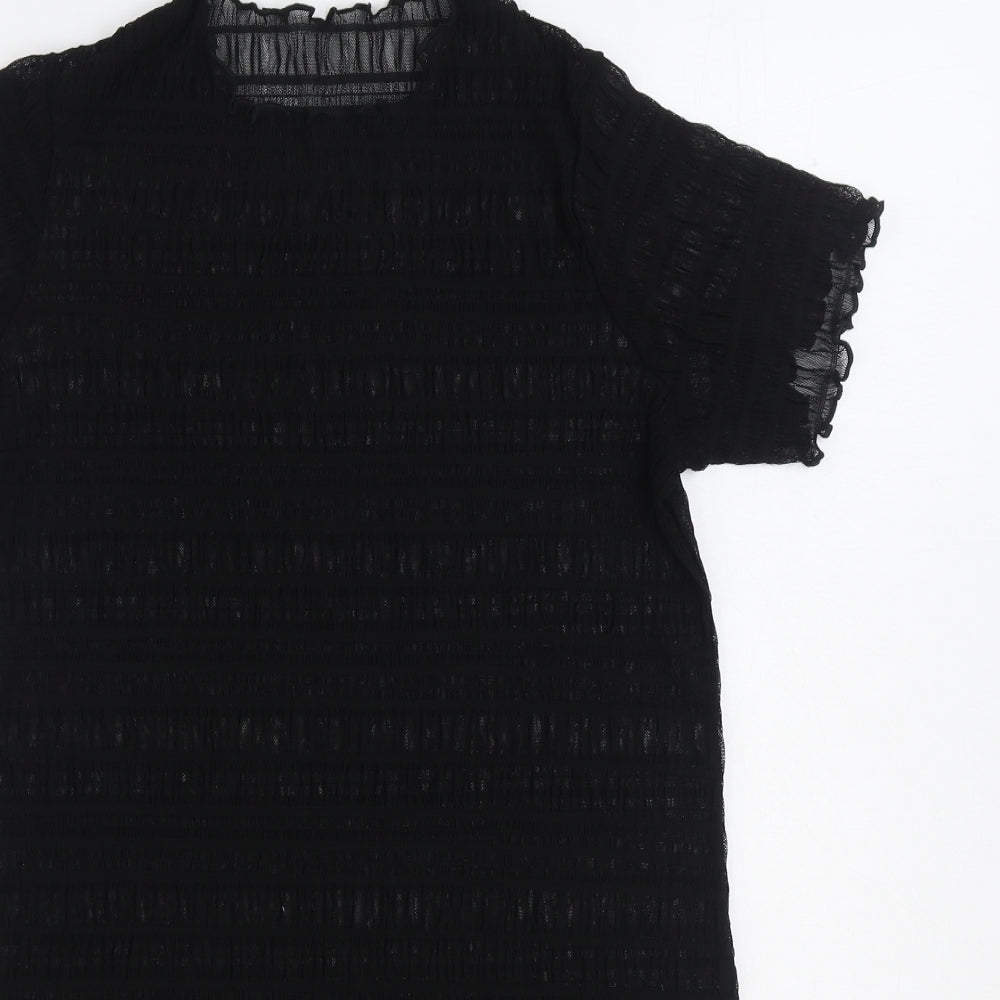 SheIn Womens Black Polyamide Shift Size M Round Neck Pullover