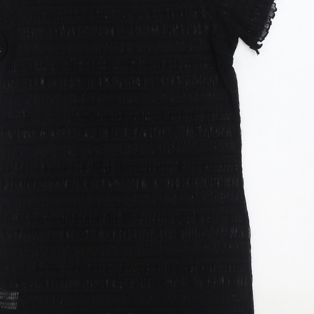 SheIn Womens Black Polyamide Shift Size M Round Neck Pullover