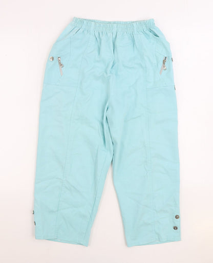 Womens UK Size S Preworn Regular Fit Cargo Blue Trousers