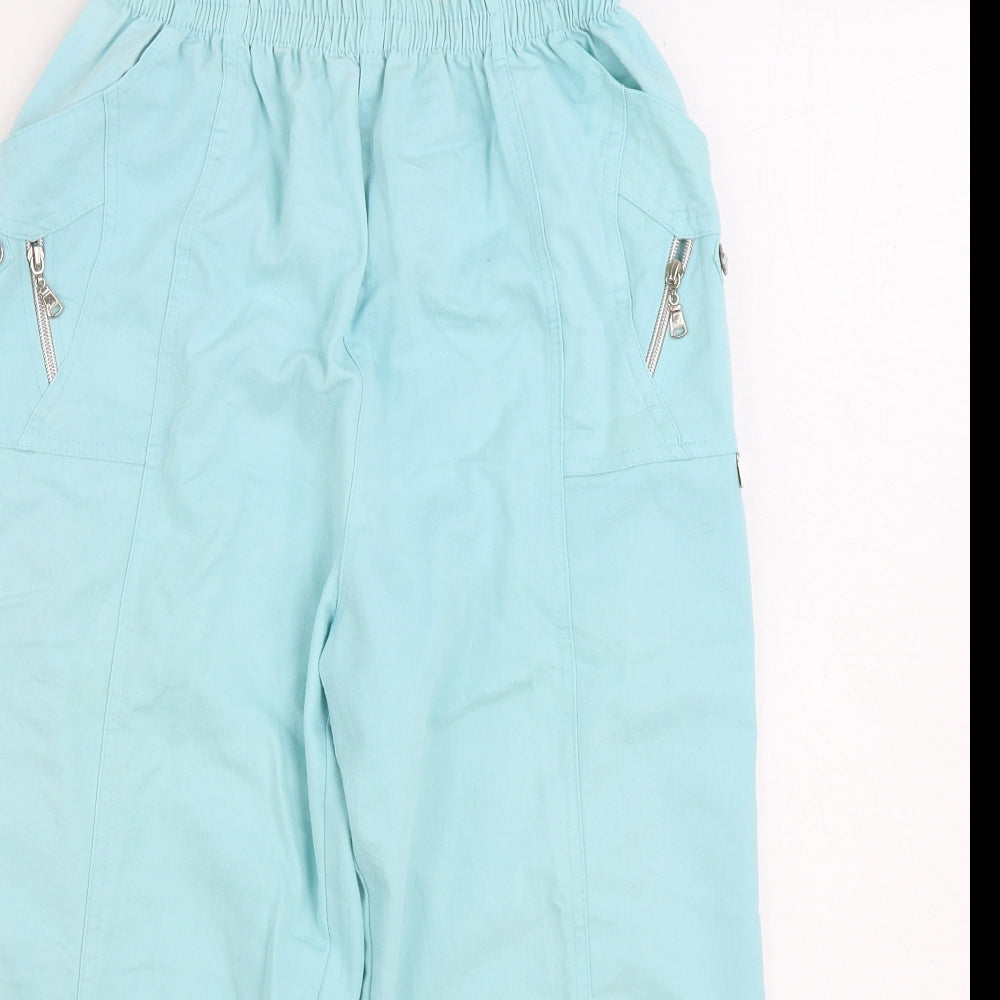 Womens UK Size S Preworn Regular Fit Cargo Blue Trousers