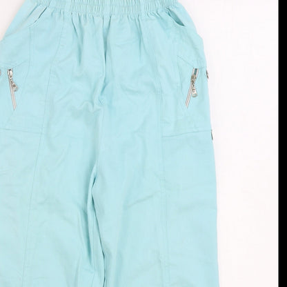 Womens UK Size S Preworn Regular Fit Cargo Blue Trousers