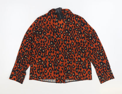 Womens UK Size 8 New Look Orange Basic Button-Up