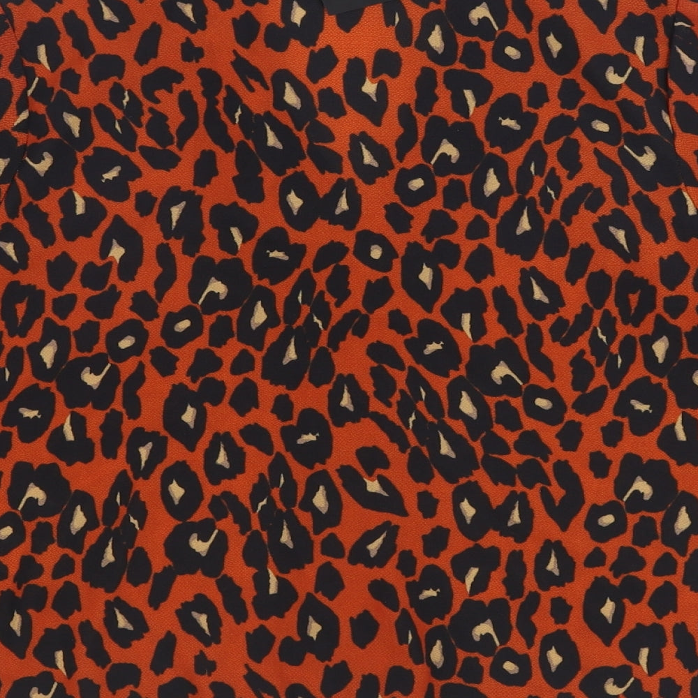 Womens UK Size 8 New Look Orange Basic Button-Up