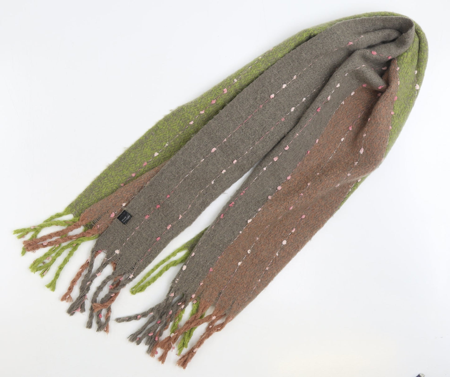 Preworn Womens Multicoloured Striped Acrylic Scarf