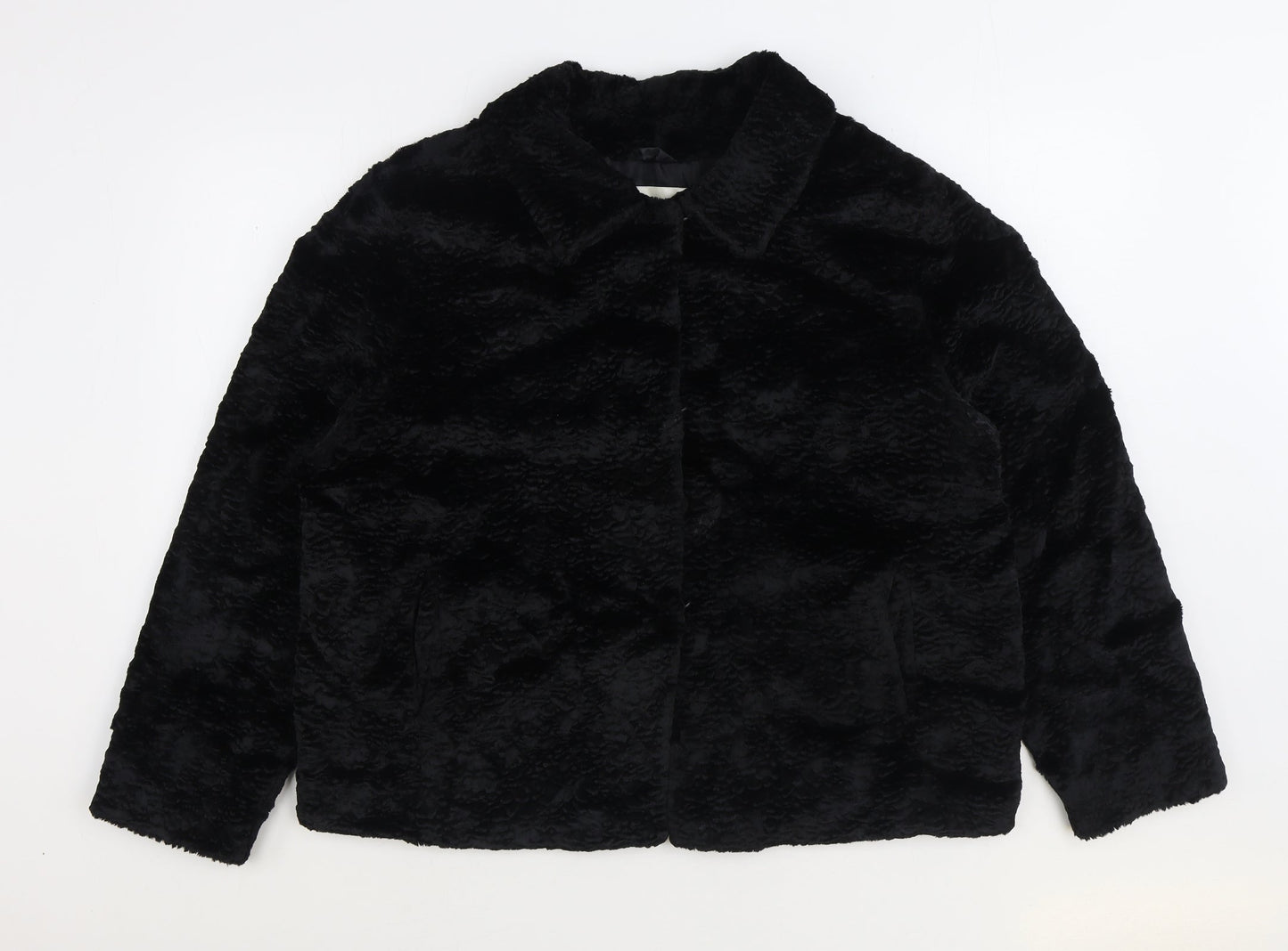 Furnatic Womens Black Jacket Size 12 Hook & Eye