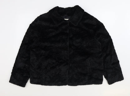 Furnatic Womens Black Jacket Size 12 Hook & Eye