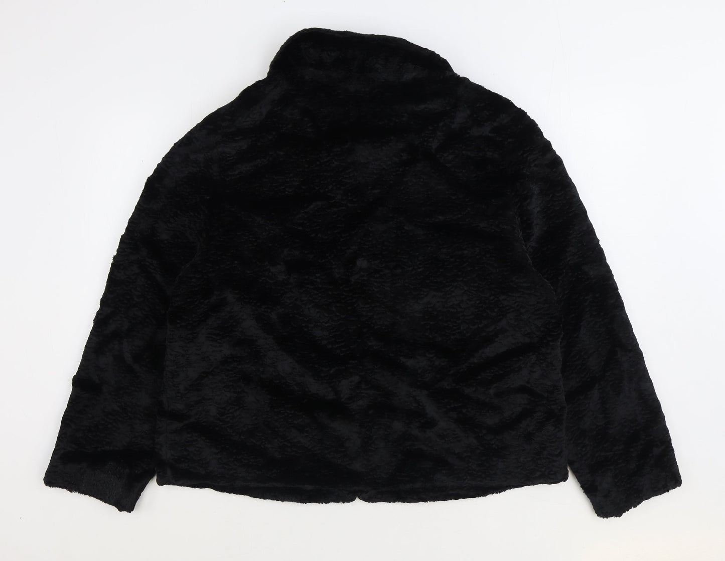 Furnatic Womens Black Jacket Size 12 Hook & Eye