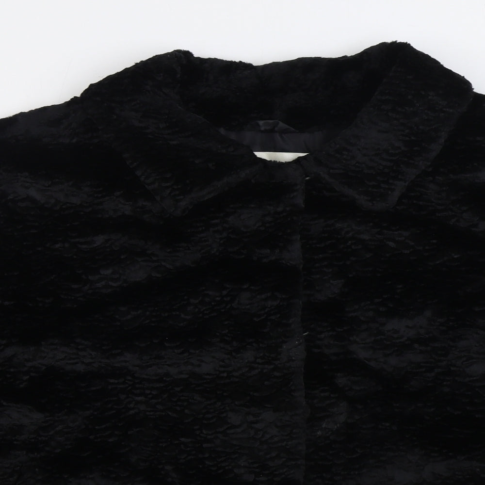 Furnatic Womens Black Jacket Size 12 Hook & Eye